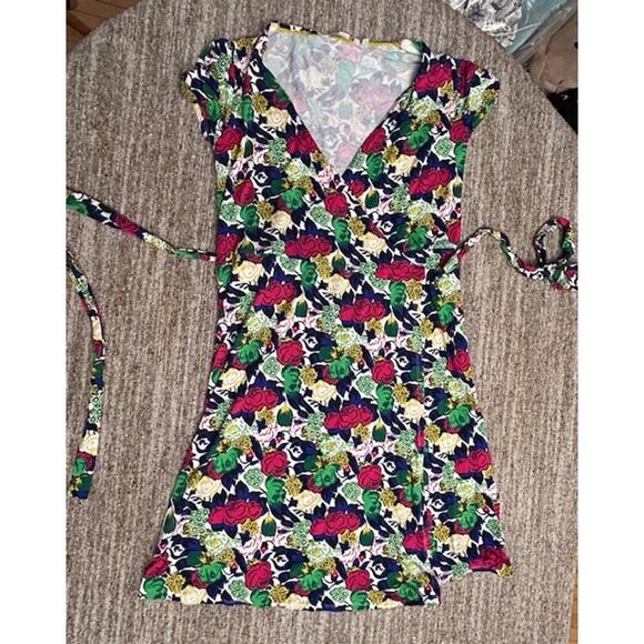 BODEN Floral Jersey Wrap Dress Size 14 - Picture 2 of 7